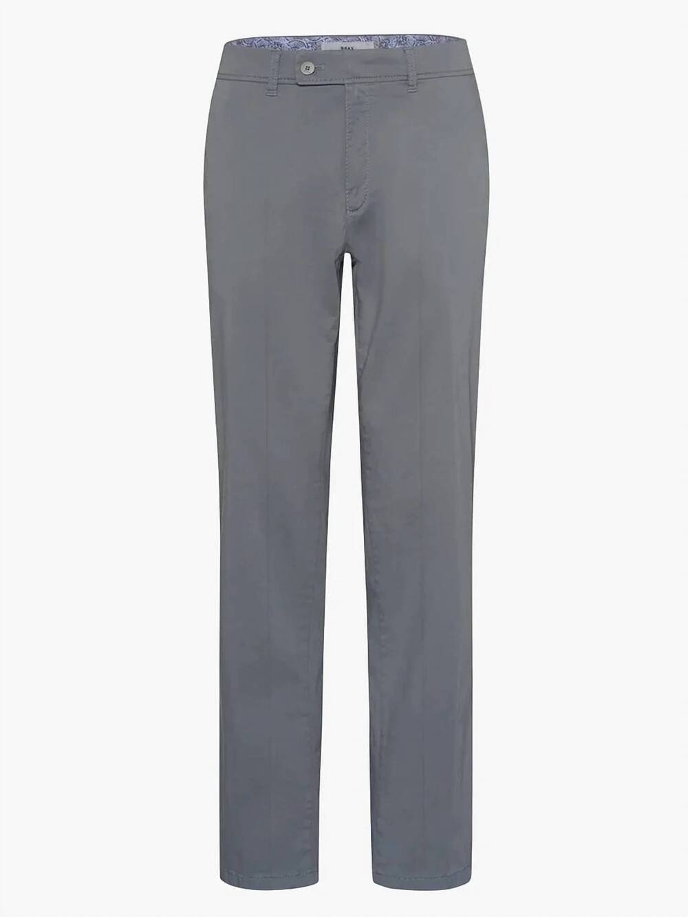 NEW BRAX men's evans flat front pants in silver